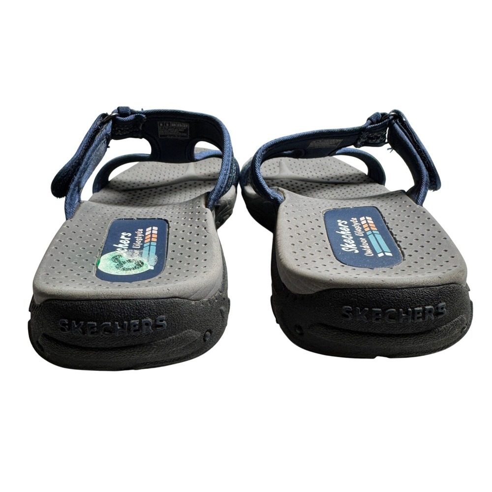Skechers Slides Reggae Outdoor Lifestyle Womens 8 Navy Blue Slip On Sandals - Picture 4 of 9
